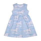 Short-sleeved dress made of cotton (organic)